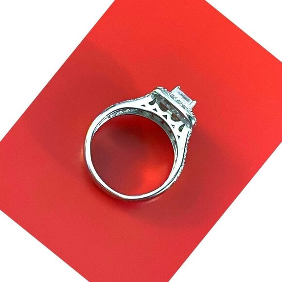 Julieta Princess 925 Sterling Silver Cubic Zirconia Ring Size 9 Gift Boxed - Picture 3 of 11